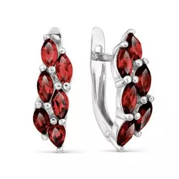 Серьги с гранатами Линии Любви