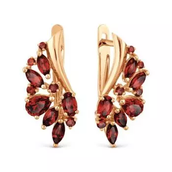 Серьги с гранатами Линии Любви