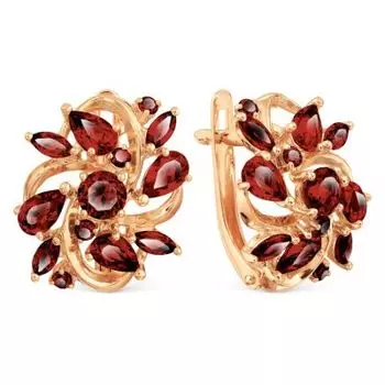 Серьги с гранатами Линии Любви