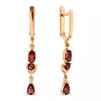 Серьги с гранатами Линии Любви