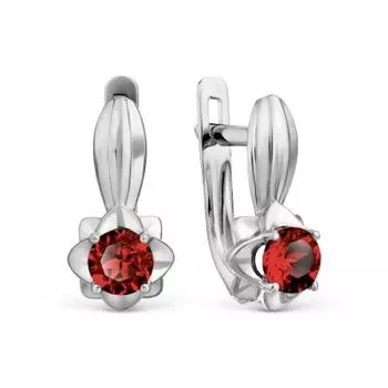 Серьги с гранатами Линии Любви