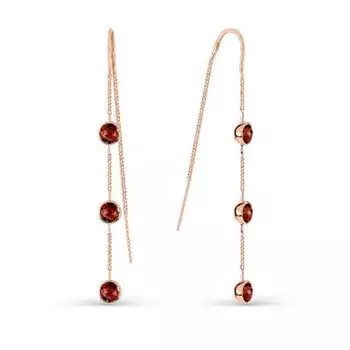 Серьги с гранатами Линии Любви