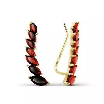 Серьги с гранатами Линии Любви