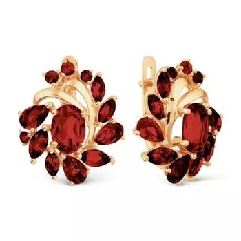 Серьги с гранатами Линии Любви