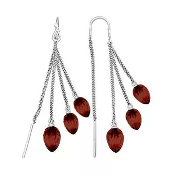 Серьги с гранатами Линии Любви