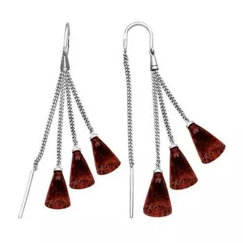 Серьги с гранатами Линии Любви