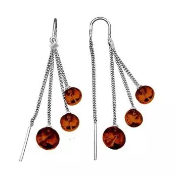 Серьги с гранатами Линии Любви