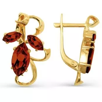 Серьги с гранатами Линии Любви