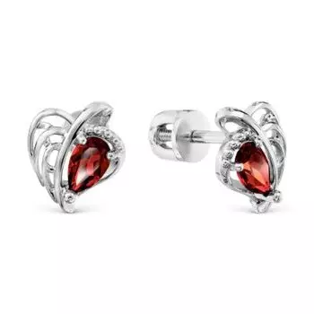 Серьги с гранатами Линии Любви