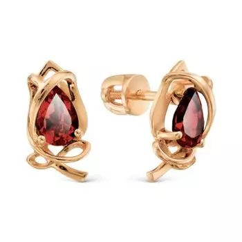 Серьги с гранатами Линии Любви