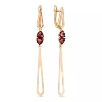 Серьги с гранатами Линии Любви