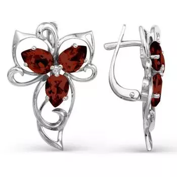 Серьги с гранатами Линии Любви