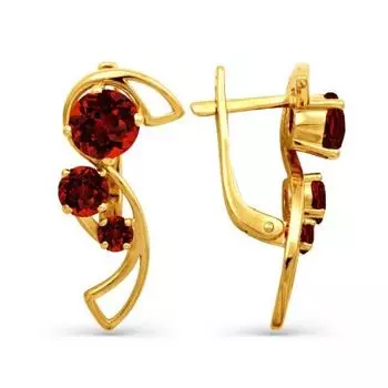 Серьги с гранатами Линии Любви