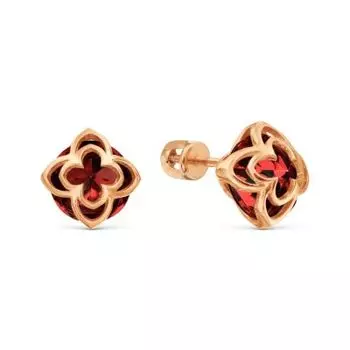 Серьги с гранатами ситалл Линии Любви