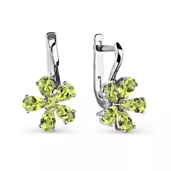 Серьги с хризолитами Линии Любви