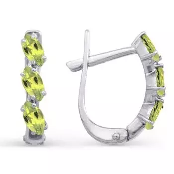 Серьги с хризолитами Линии Любви