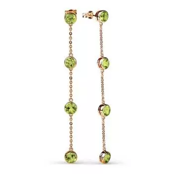 Серьги с хризолитами Линии Любви