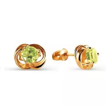 Серьги с хризолитами Линии Любви