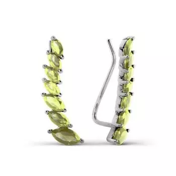 Серьги с хризолитами Линии Любви