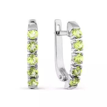 Серьги с хризолитами Линии Любви