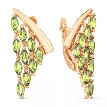 Серьги с хризолитами Линии Любви