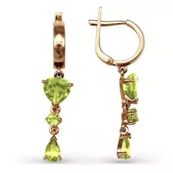 Серьги с хризолитами Линии Любви