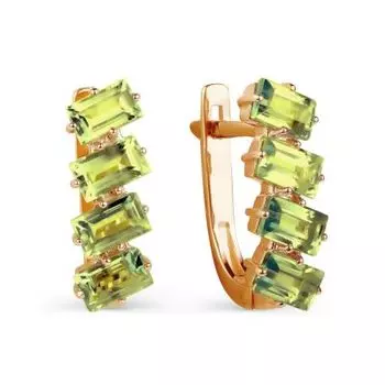 Серьги с хризолитами Линии Любви