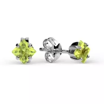 Серьги с хризолитами Линии Любви