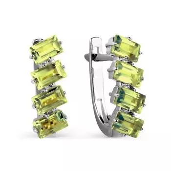 Серьги с хризолитами Линии Любви