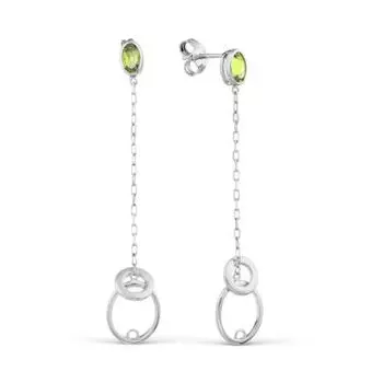 Серьги с хризолитами Линии Любви