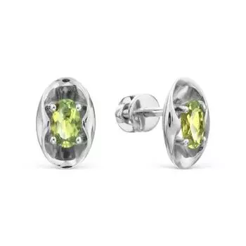 Серьги с хризолитами Линии Любви