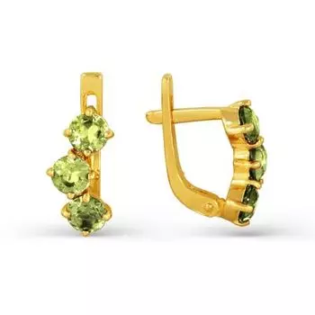 Серьги с хризолитами Линии Любви