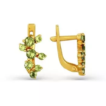 Серьги с хризолитами Линии Любви