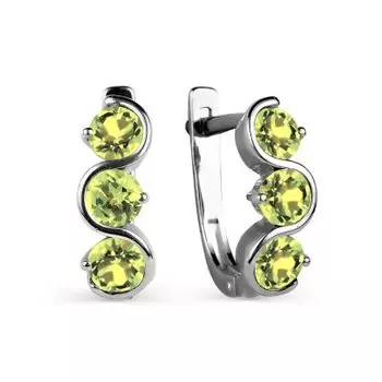 Серьги с хризолитами Линии Любви