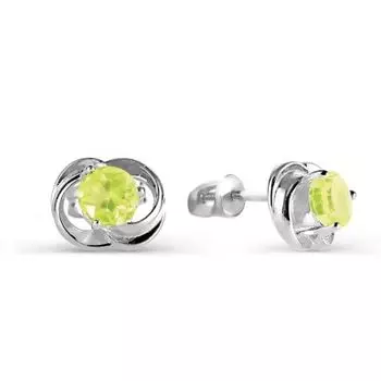 Серьги с хризолитами Линии Любви