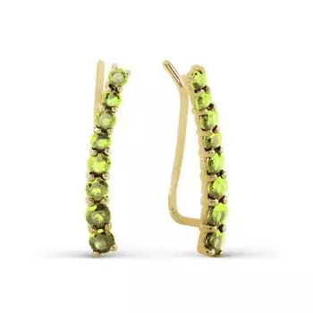 Серьги с хризолитами Линии Любви