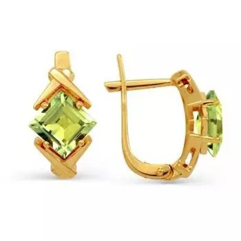 Серьги с хризолитами Линии Любви