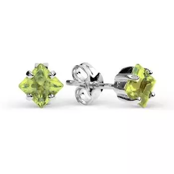 Серьги с хризолитами Линии Любви
