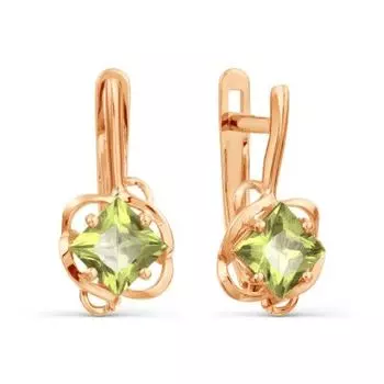 Серьги с хризолитами Линии Любви