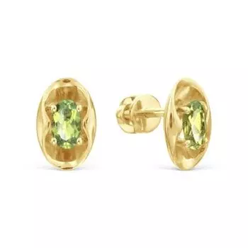 Серьги с хризолитами Линии Любви