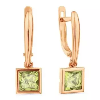 Серьги с хризолитами Линии Любви