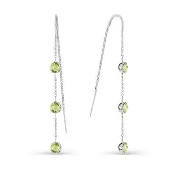 Серьги с хризолитами Линии Любви