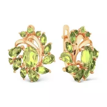 Серьги с хризолитами Линии Любви