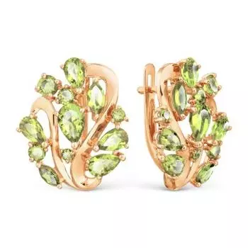 Серьги с хризолитами Линии Любви