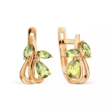 Серьги с хризолитами Линии Любви