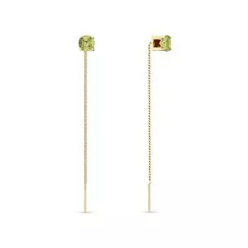 Серьги с хризолитами Линии Любви