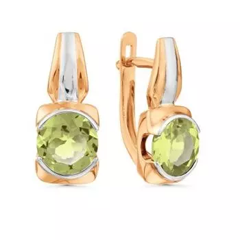 Серьги с хризолитами Линии Любви