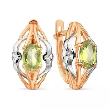 Серьги с хризолитами Линии Любви