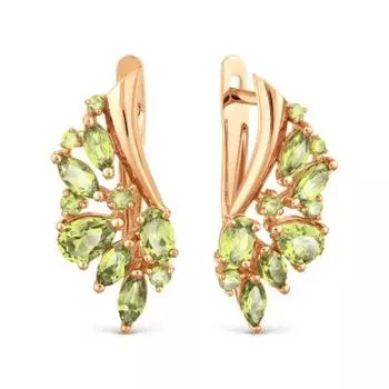 Серьги с хризолитами Линии Любви