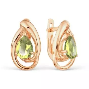 Серьги с хризолитами Линии Любви